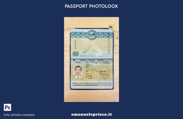 modello di aspetto fotografico del passaporto del Laos in stile verificato